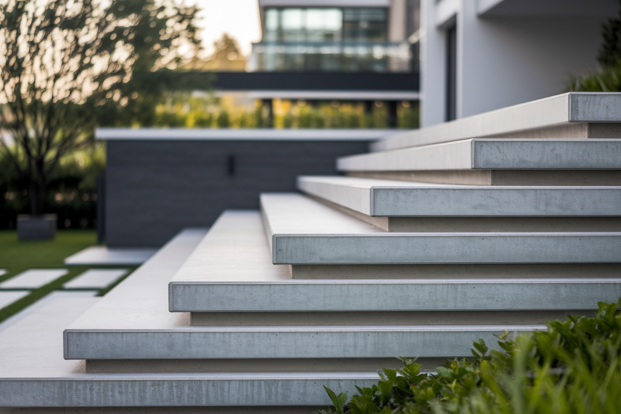 escalier-beton-moderne-vegetation