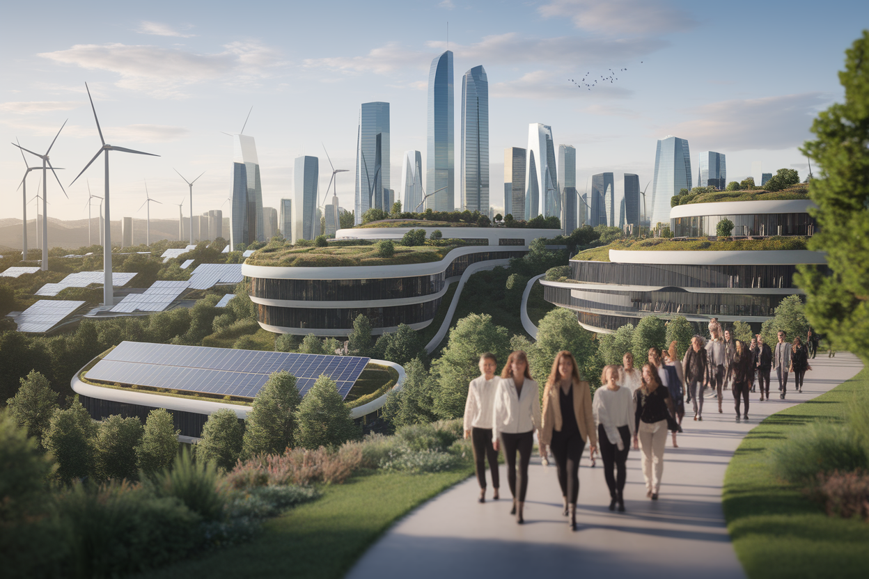 ville-futuriste-panneaux-solaires-parc-verdoyant-eoliennes